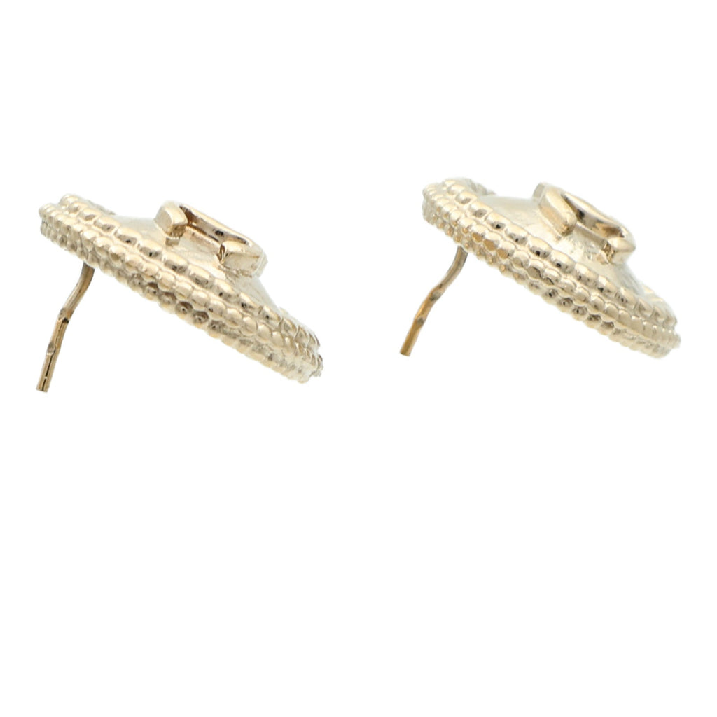 Chanel CC Earrings · Gold Tone