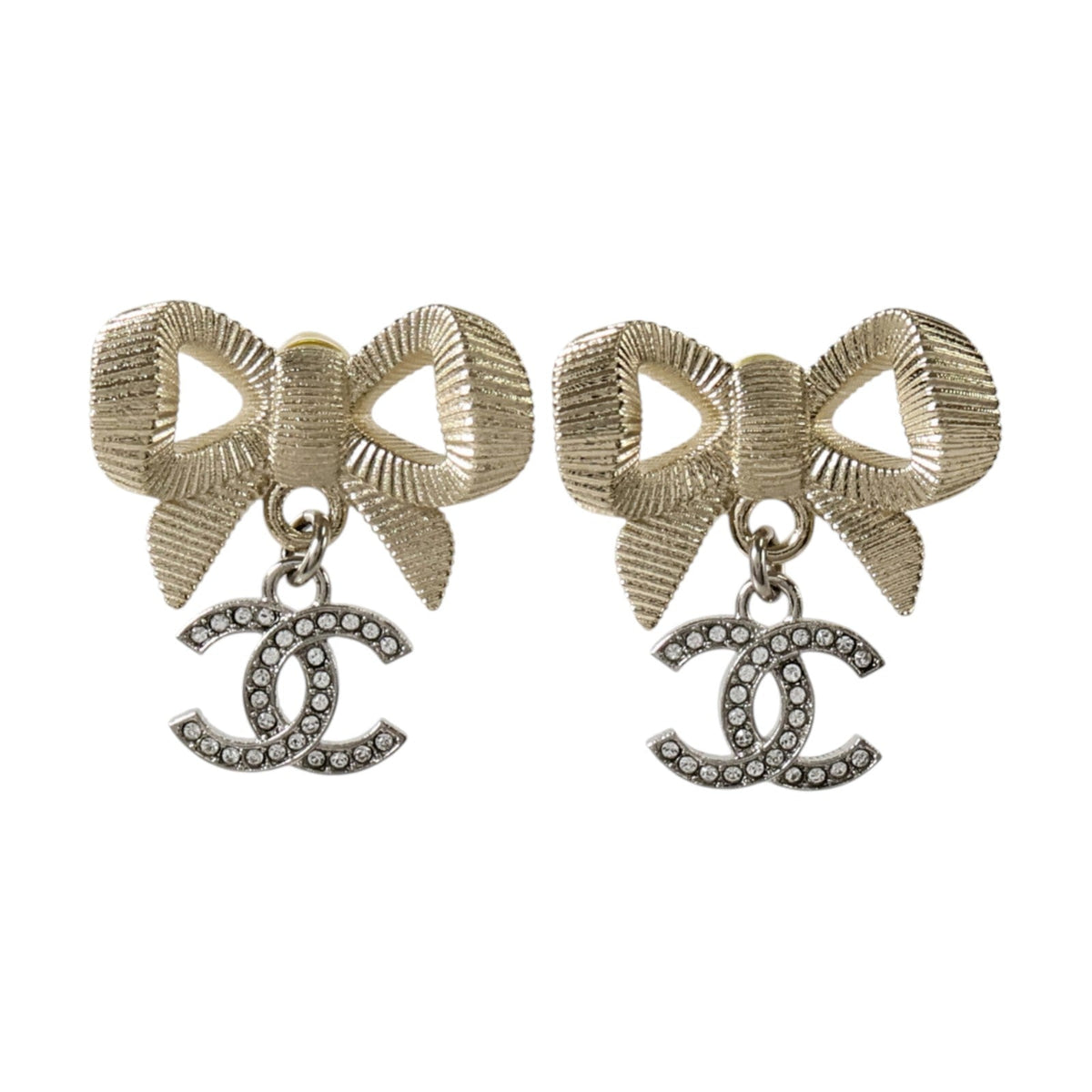 Chanel CC Earrings · Two-Tone Metal