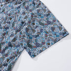 Men's Hawaiian Shirt Vintage Floral Print Cotton Button-down Short Sleeve Aloha Shirt