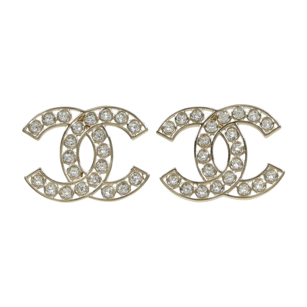 Chanel CC Earrings · Crystal Detail