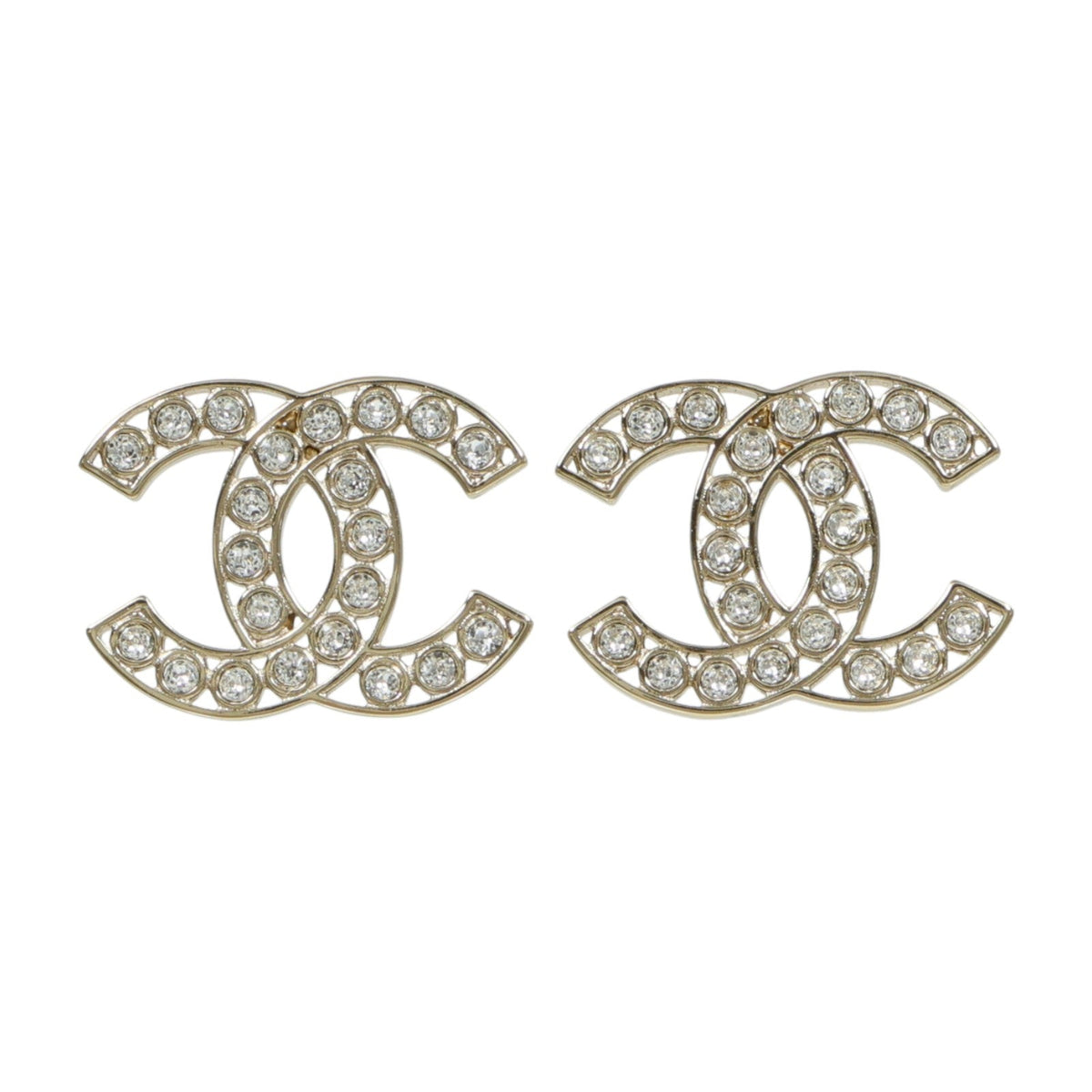Chanel CC Earrings · Crystal Detail