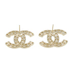 Chanel CC Earrings · Crystal Detail