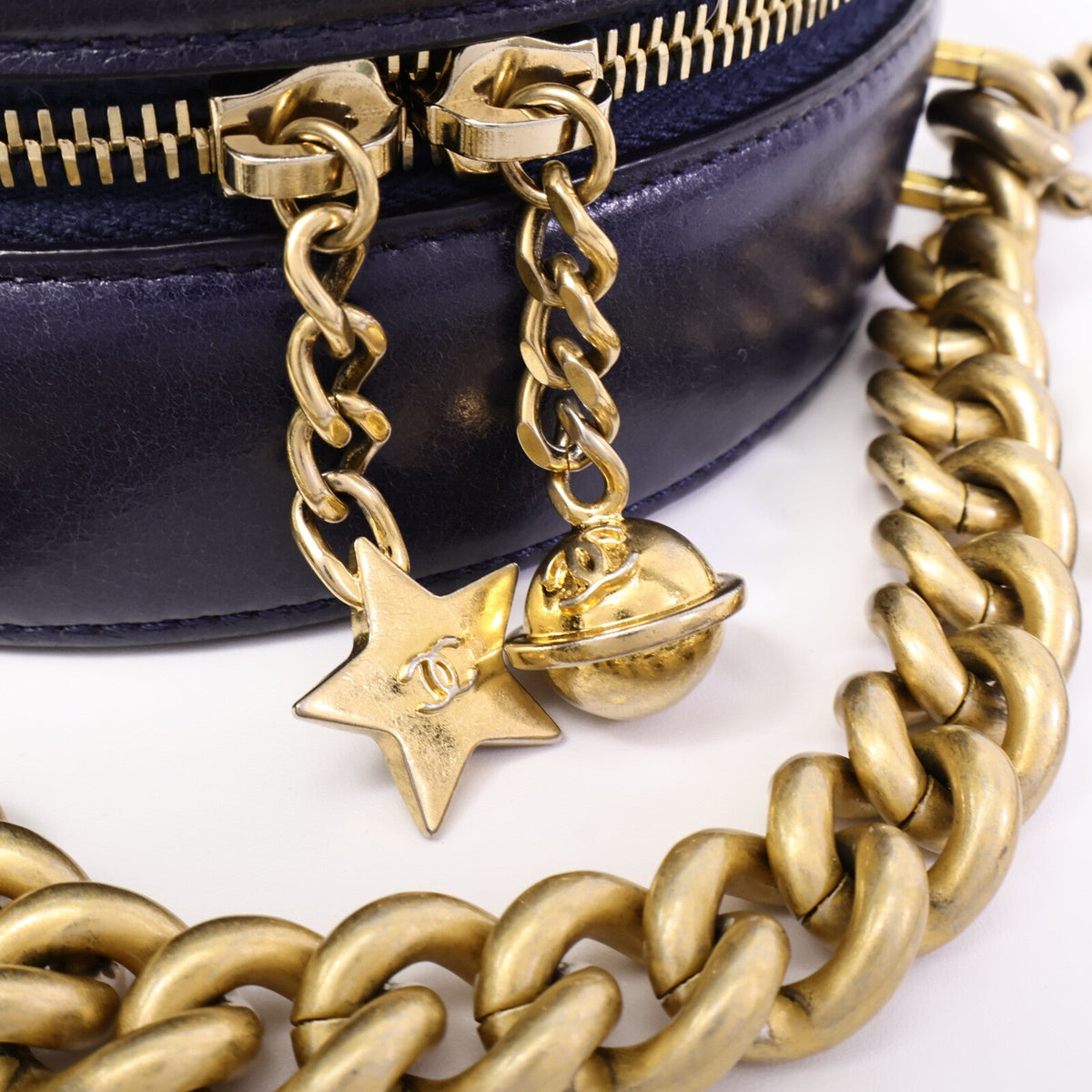 Chanel Round Clutch · Calfskin Chain Bag