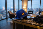Men's Royal Blue Derby Hat | Premium 100% Wool Felt Bowler Hat with Feather - Ferrecci