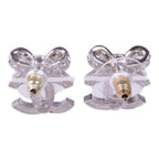 CHANEL CC Earrings · Silver Metal