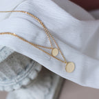 Arvo Layered Double Disc Necklace - Gold