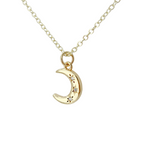 Vintage Crescent Moon Necklace Gold Celestial Minimalist Jewelry