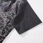 Hawaiian Shirt For Men Fenrir Print Shirt Camp Collar 100% Cotton