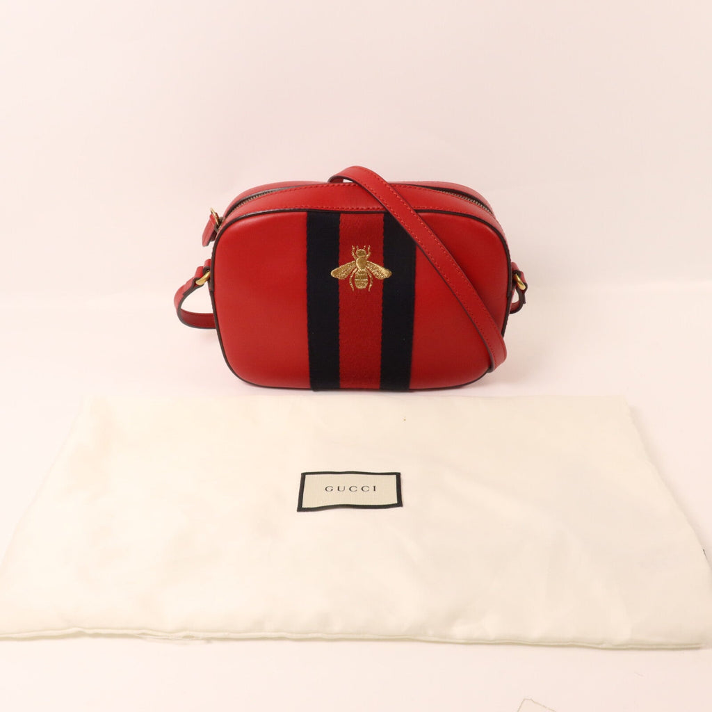 Gucci Web Sherry Line Bee · Calfskin