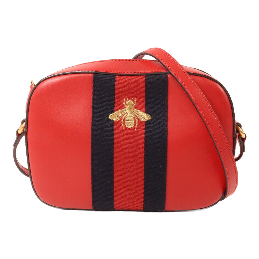 Gucci Web Sherry Line Bee · Calfskin