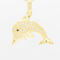Dolphin Cubic Zirconia Pendant 14K Gold Filled Women Fashion Jewelry