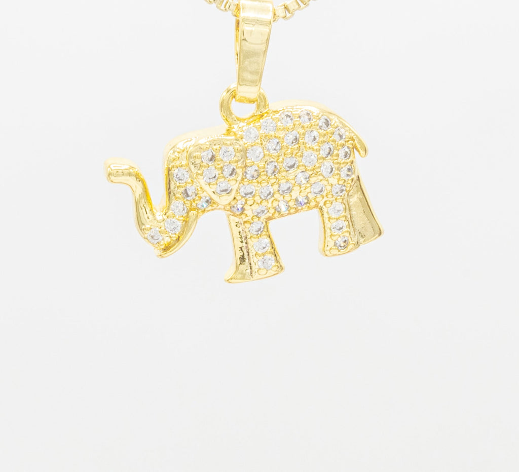 Elephant Cubic Zirconia Pendant 14K Gold Filled Women Fashion Jewelry