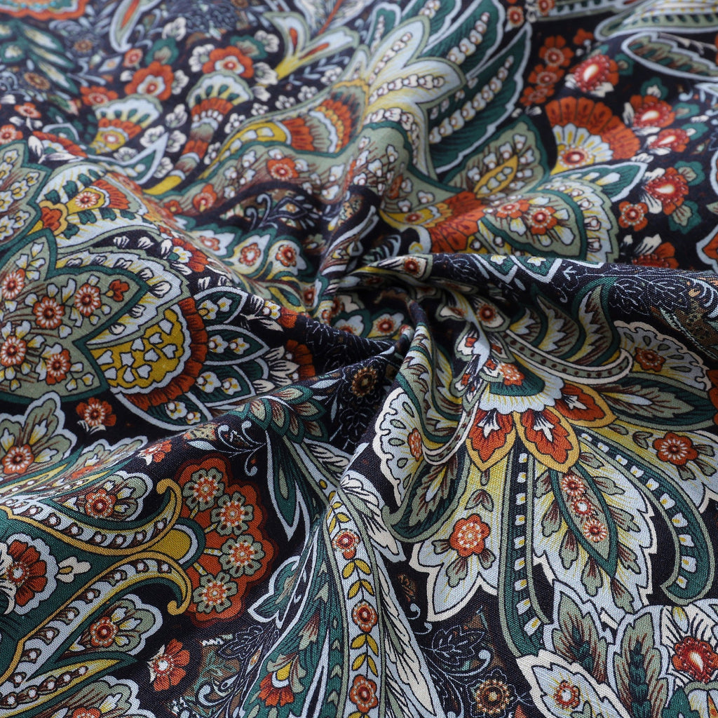 Hawaiian Shirt For Men Scrollwork Shirt Camp Collar 100% Cotton