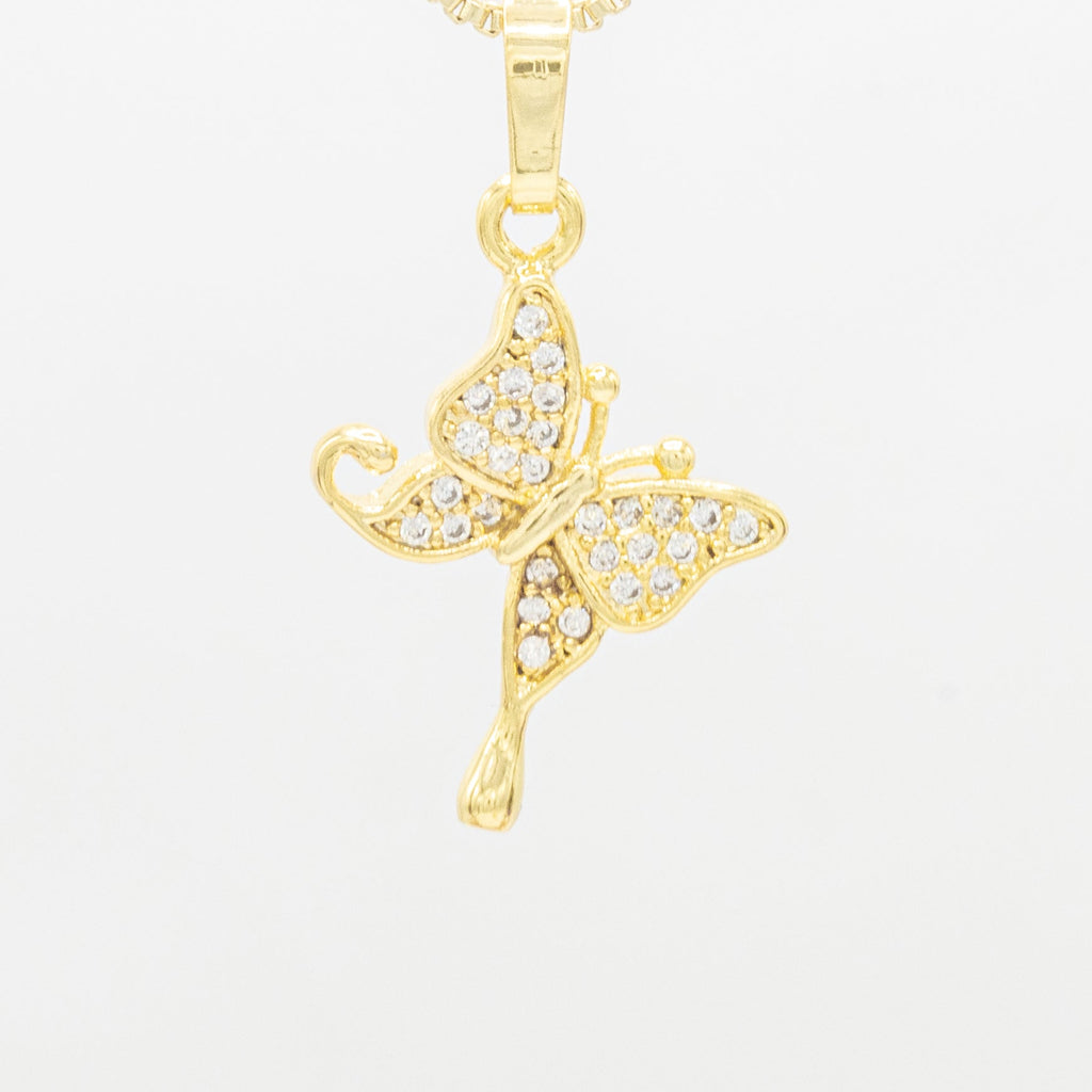 Butterfly 3 Cubic Zirconia Pendant 14K Gold Filled Women Jewelry