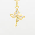Butterfly 3 Cubic Zirconia Pendant 14K Gold Filled Women Jewelry