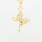 Butterfly 3 Cubic Zirconia Pendant 14K Gold Filled Women Jewelry