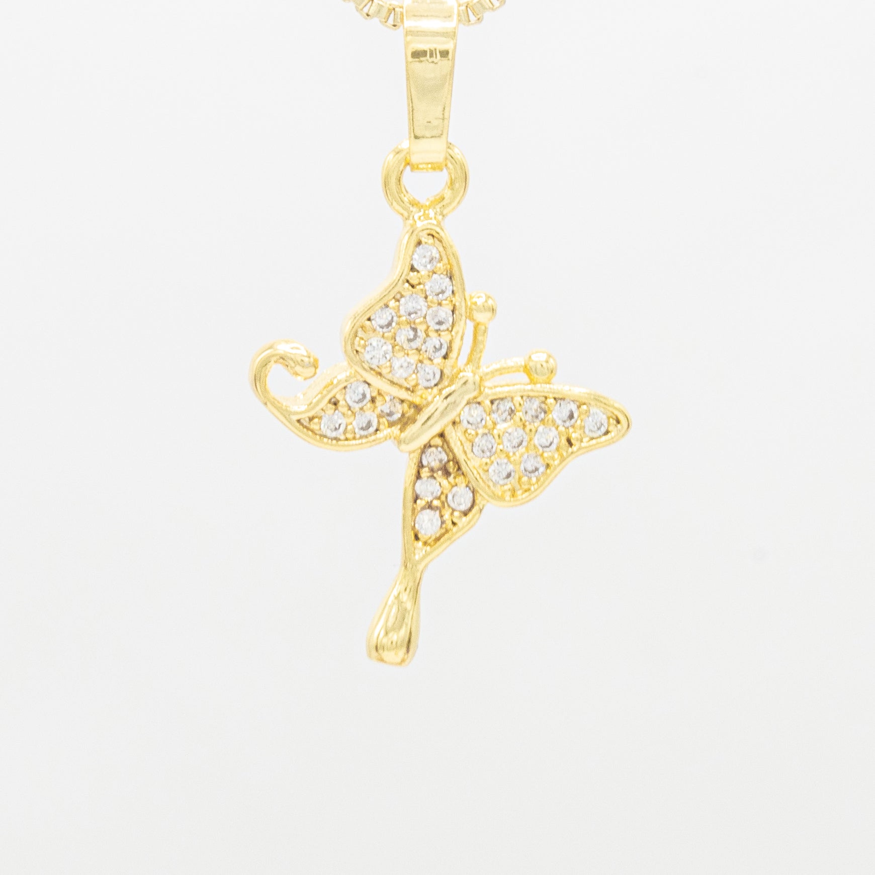 Butterfly 3 Cubic Zirconia Pendant 14K Gold Filled Women Jewelry