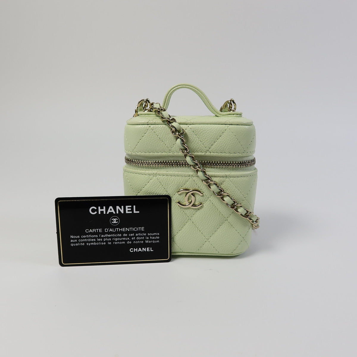 Chanel Mini Vanity · Calfskin · Emerald