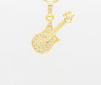 Guitar Cubic Zirconia Pendant 14K Gold Filled Women Fashion Jewelry