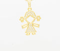 Girl Cubic Zirconia Pendant 14K Gold Filled Women Fashion Jewelry