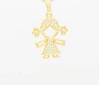 Girl Cubic Zirconia Pendant 14K Gold Filled Women Fashion Jewelry