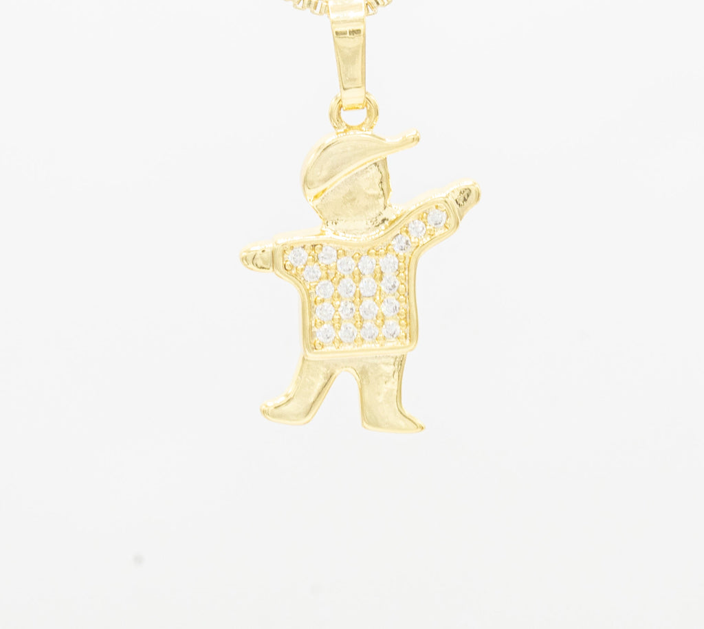 Boy Cubic Zirconia Pendant 14K Gold Filled Women Fashion Jewelry