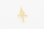 Ankh Cross Cubic Zirconia Pendant 14K Gold Filled Men Women Jewelry