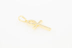 Ankh Cross Cubic Zirconia Pendant 14K Gold Filled Men Women Jewelry