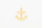 Anchor Cross Cubic Zirconia Pendant 14K Gold Filled Men Men Women Jewelry