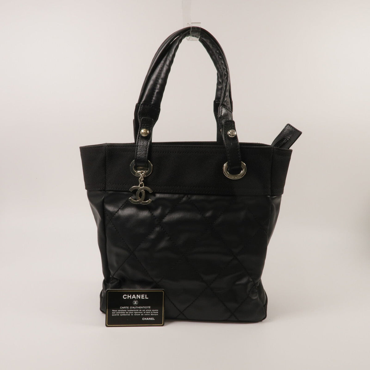 Chanel CC Tote · Canvas · Silver Hardware