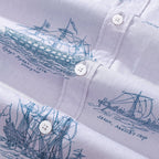 Hawaiian Shirt For Men Ship And Boat Drawing Short Sleeve Designer Shirt