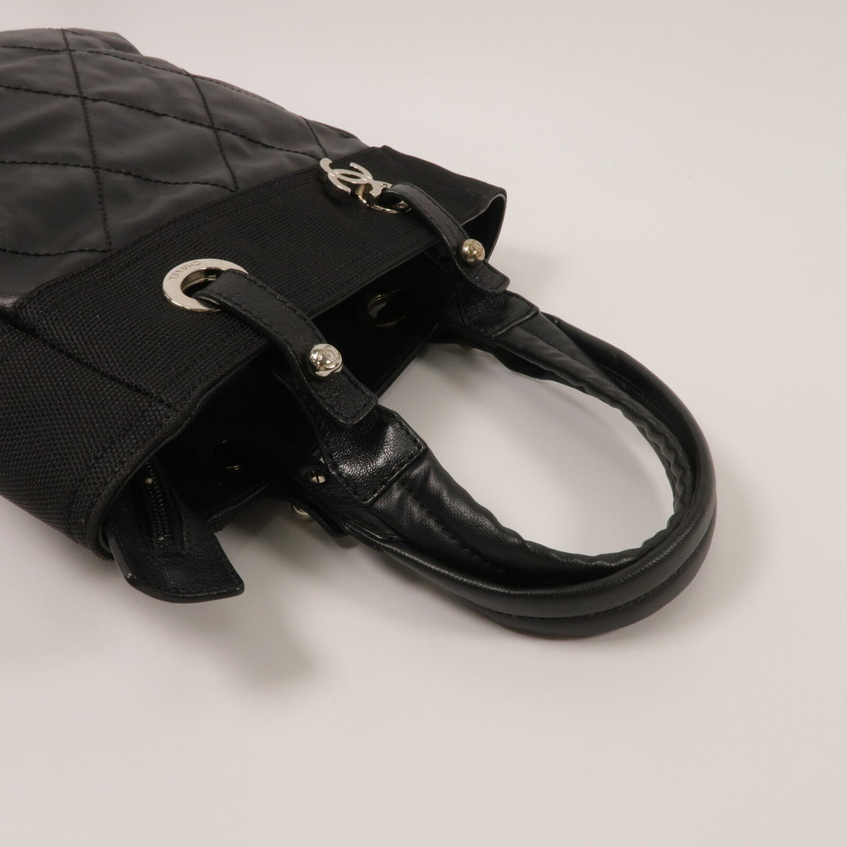 Chanel CC Tote · Canvas · Silver Hardware