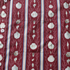 Hawaiian Shirt For Men Red Vintage Cotton Shirt Vertical Striped Shell Short Sleeve