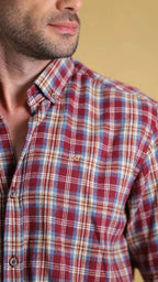 The Woodsman Shirt(Crimson Plaid)