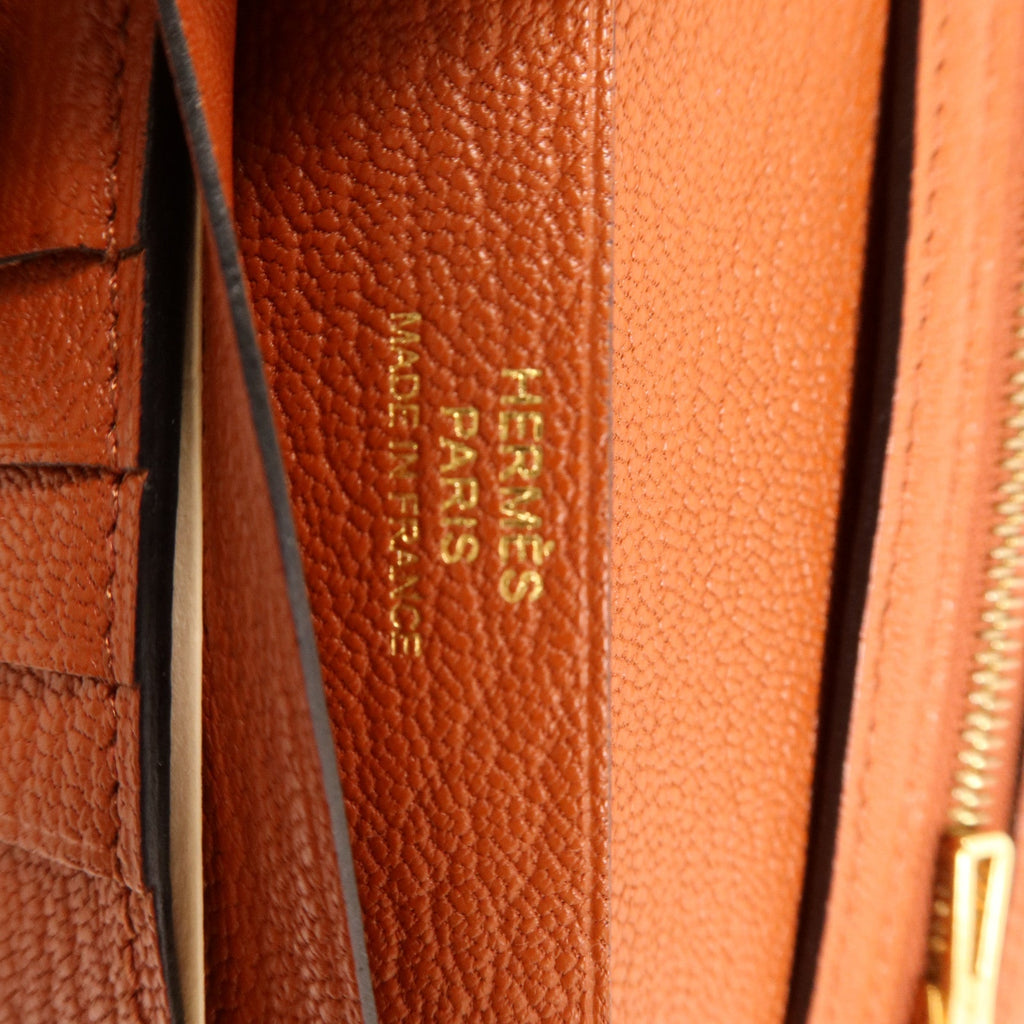 Hermès Bearn Compact · Chèvre Cuivre