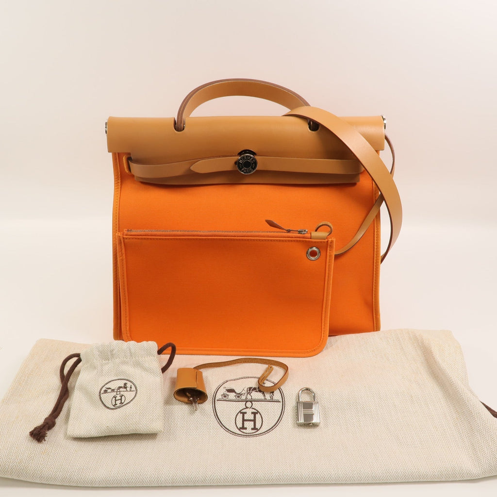 Hermès Herbag PM · Canvas & Calfskin