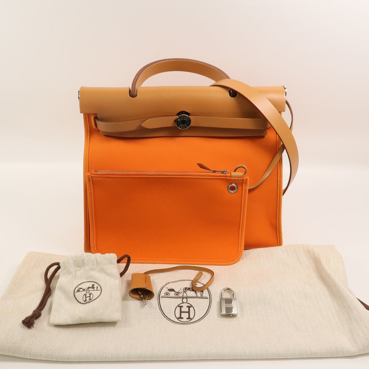 Hermès Herbag PM · Canvas & Calfskin