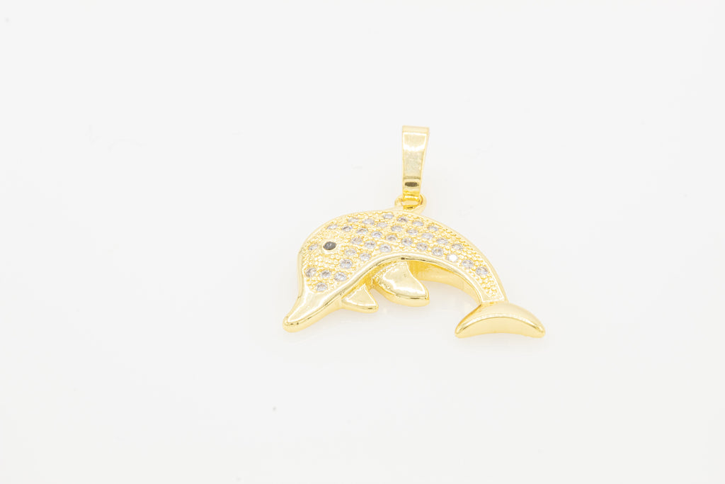 Dolphin Cubic Zirconia Pendant 14K Gold Filled Women Fashion Jewelry