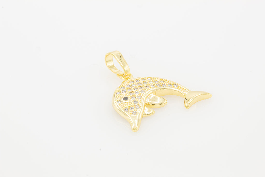Dolphin Cubic Zirconia Pendant 14K Gold Filled Women Fashion Jewelry