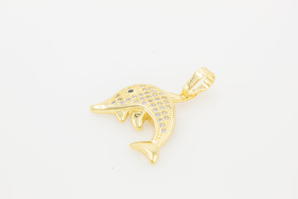 Dolphin Cubic Zirconia Pendant 14K Gold Filled Women Fashion Jewelry