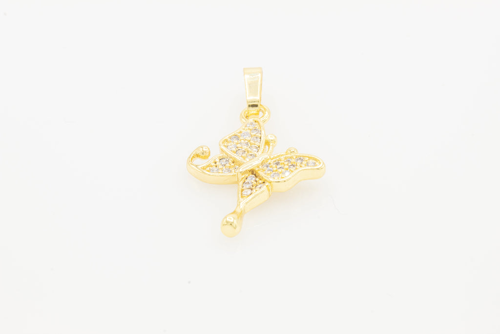 Butterfly 3 Cubic Zirconia Pendant 14K Gold Filled Women Jewelry