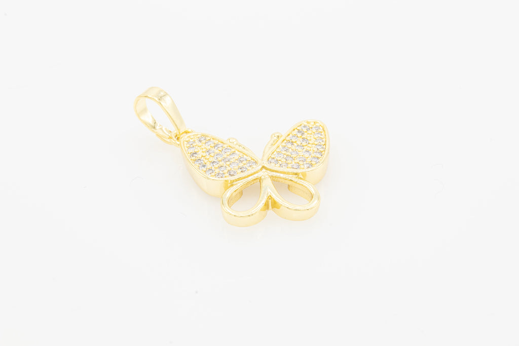 Butterfly 2 Cubic Zirconia Pendant 14K Gold Filled Women Jewelry