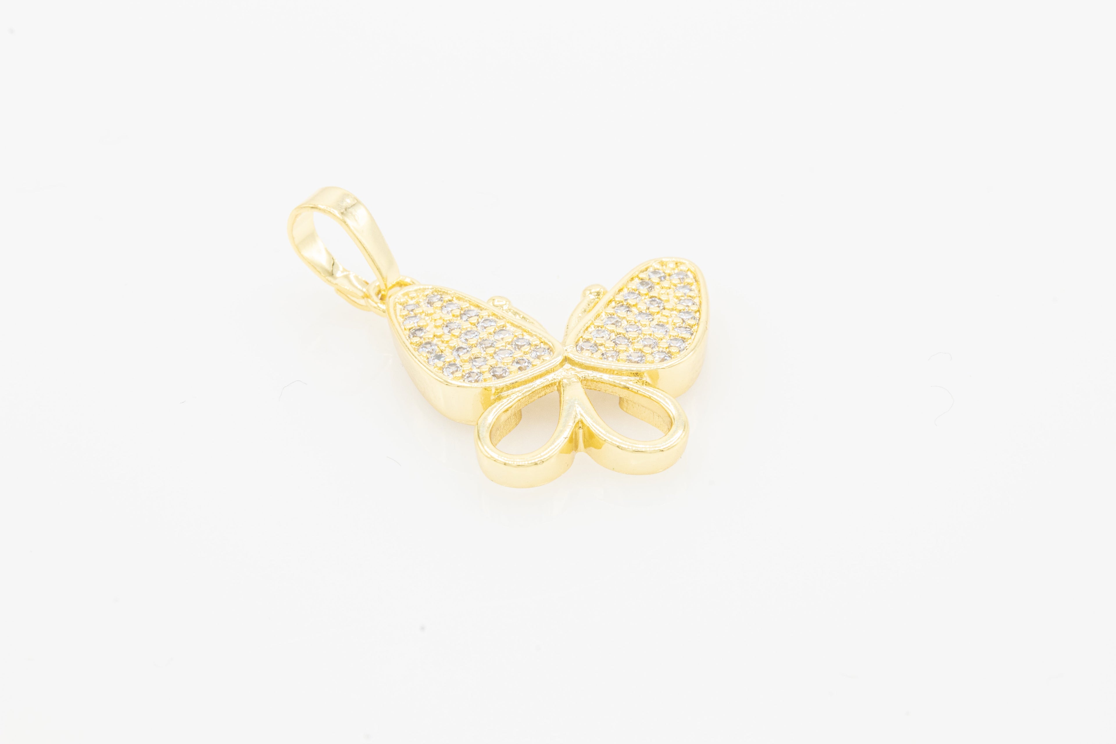 Butterfly 2 Cubic Zirconia Pendant 14K Gold Filled Women Jewelry