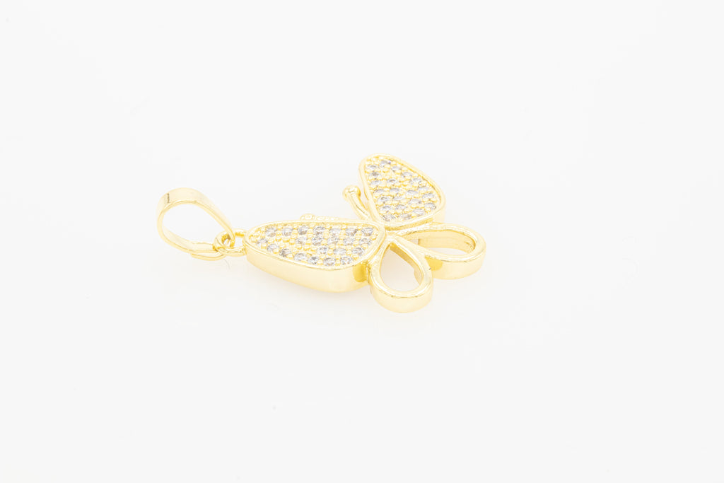 Butterfly 2 Cubic Zirconia Pendant 14K Gold Filled Women Jewelry