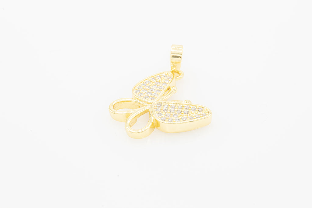 Butterfly 2 Cubic Zirconia Pendant 14K Gold Filled Women Jewelry