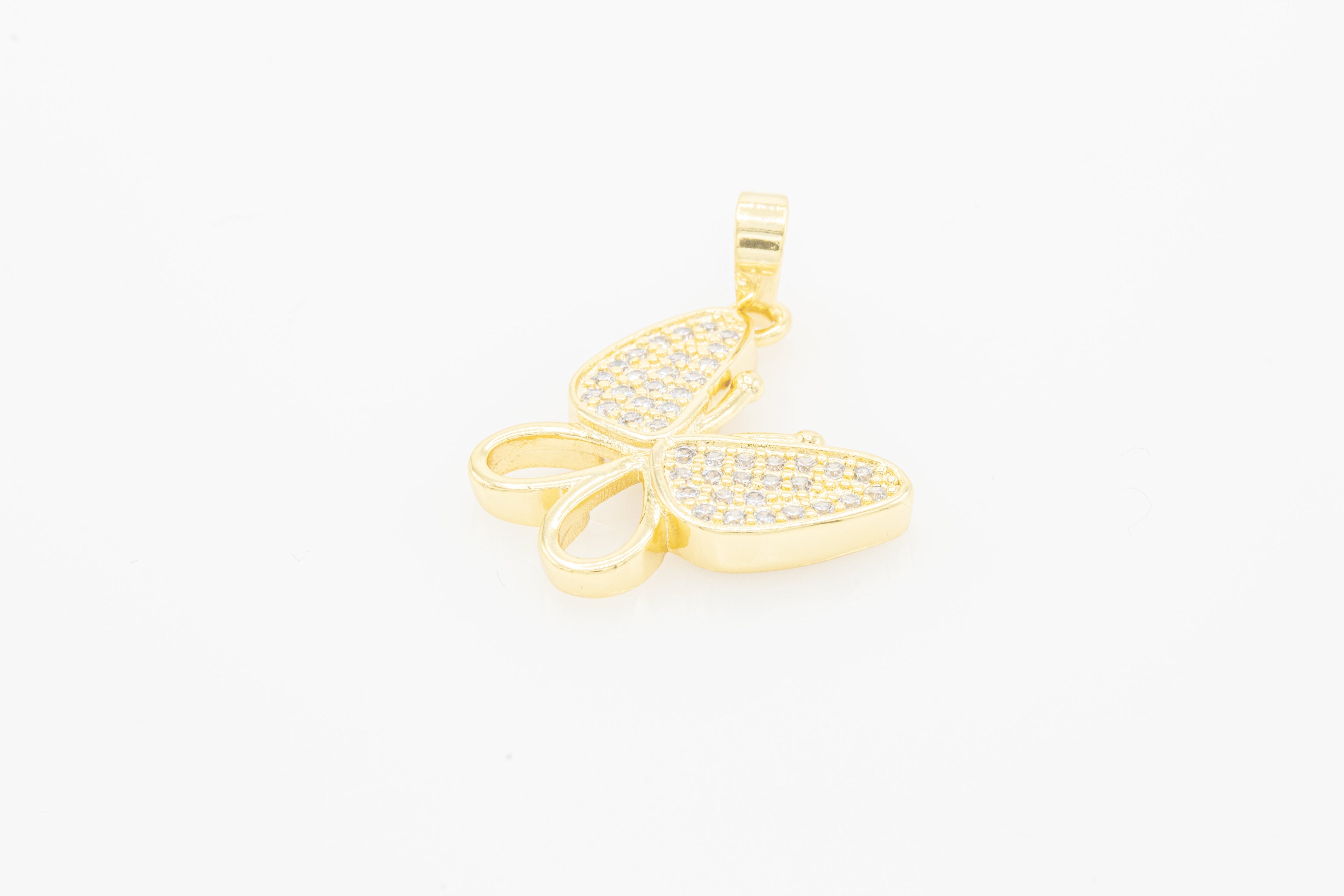 Butterfly 2 Cubic Zirconia Pendant 14K Gold Filled Women Jewelry