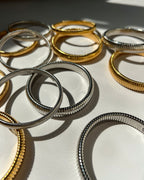 Flex Snake Chain Bracelet- Set of 3 (12mm wide)- Silver