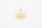 Cannabis Leaf Cubic Zirconia Pendant 14K Gold Filled Women Fashion Jewelry