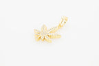 Cannabis Leaf Cubic Zirconia Pendant 14K Gold Filled Women Fashion Jewelry