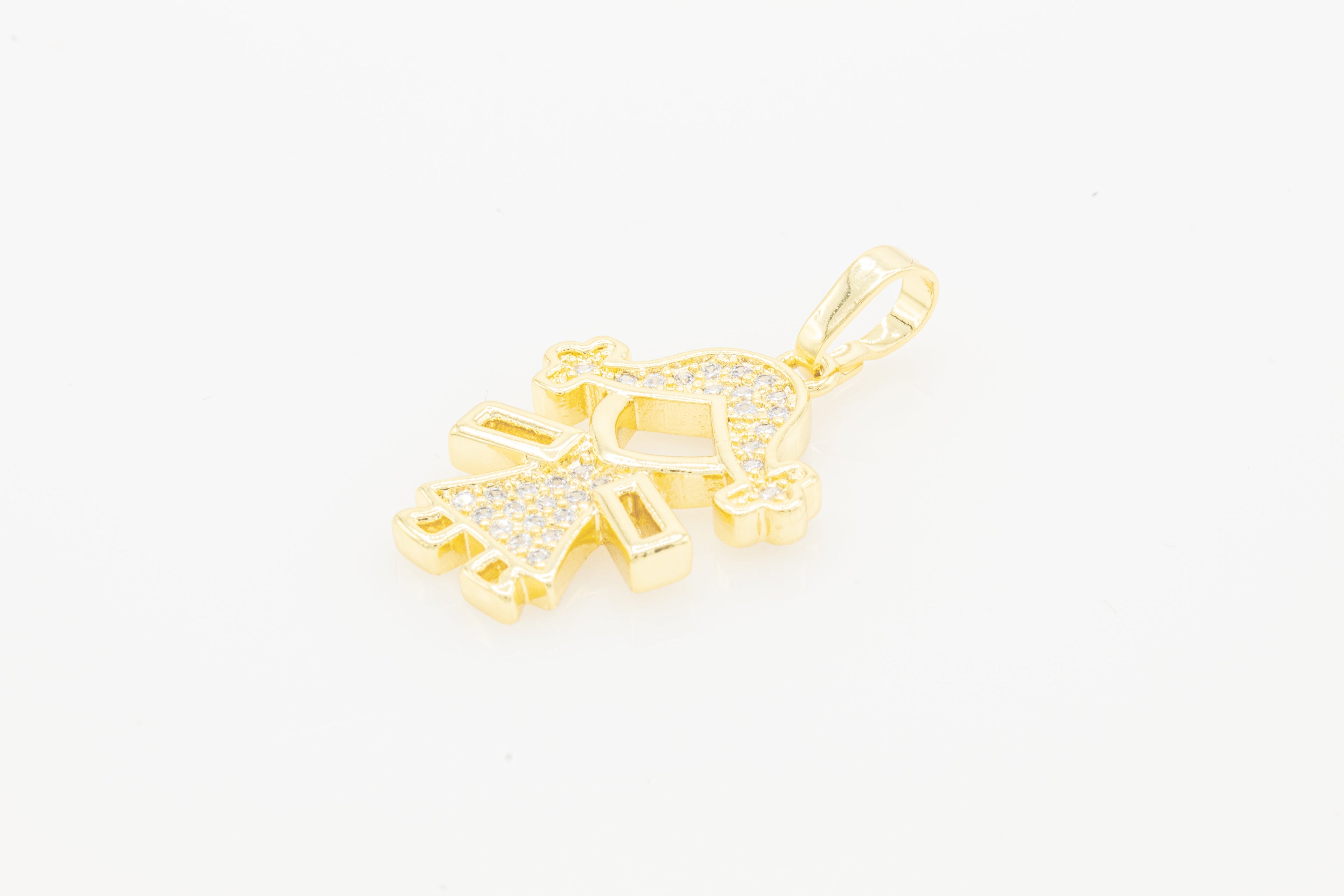 Girl Cubic Zirconia Pendant 14K Gold Filled Women Fashion Jewelry